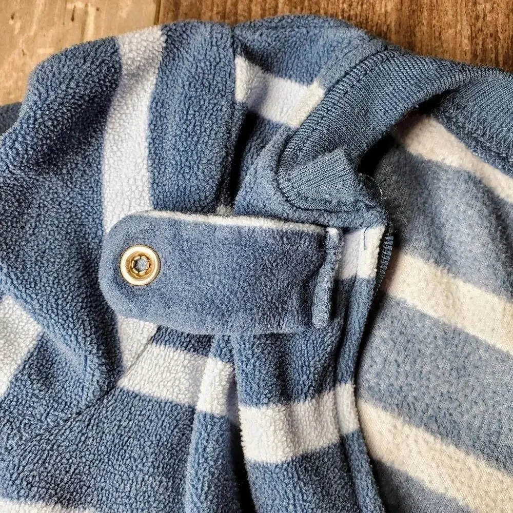 Carter's Size 12m Fleece Footed Pajamas Blue Striped Moose